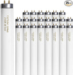 25 Pack F32T8/841 32W 48 Inch T8 Fluorescent Tube Light Bulb 4100K Cool White Light, 4ft Fluorescent Bulb 2800 Lumens, FO32/841/ECO G13 Medium Bi-Pin Base