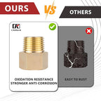 Hex Couplings, 1/8" x 1/8" NPT Male To Female Brass Hex Nipple Adapters, Brass Pipe Extension Fittings for Oil/Air/Water/Gas Systems. (2 Pack8