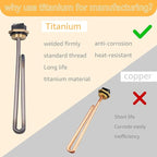 Titanium HE 55220 Tankless Water Heater Heating Element, Screw in 5.5KW 220V Replacement Part. Compatible With Ecosmart ECO POU 6 ECO 8, ECO 11, and Eco smart Water Heater Heating Elements .（2Pcs）