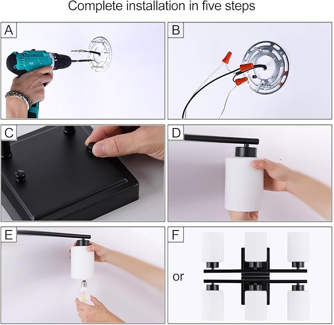 3 Light Bathroom Light Fixtures, 19.2 Inches Vanity Lights for Mirror, Black Vanity Lighting Fixtures with Milky White Glass Shades