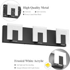Aipsun 3 Lights Modern Black Vanity Light Up and Down Black LED Vanity Light Fixtures Bathroom Wall Light Over Mirror 6000K