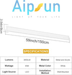 Aipsun Porch Wall Lights 59inch Long Strip Modern Outdoor Wall Light Fixture, White Wall Mount Lighting Sconce Exterior Lights Wall Sconce 3000K for House Living Room Corridor(1 Pack)