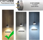4 Pack F15T12/K&B Soft White,T12 15W 18Inch Linear Fluorescent Bulb,Replacement for Philips 141465 F15T12/WW,G13 Medium 2-Pin Base,3000K