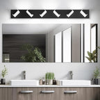 Aipsun Black Bathroom Light Fixtures - 6 Modern Vanity Lights with LED, Over Mirror (White Light, 6000K)