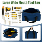 Small Tool Bag,Close Top Wide Mouth Tool Organizer Bag,Large Capacity Tool Bags for Men,Canvas Tool Storage Bag for Storage Handbag for Screwdrivers,Wrench,Pliers Hand Tools (Royal Blue, 12 Inch)