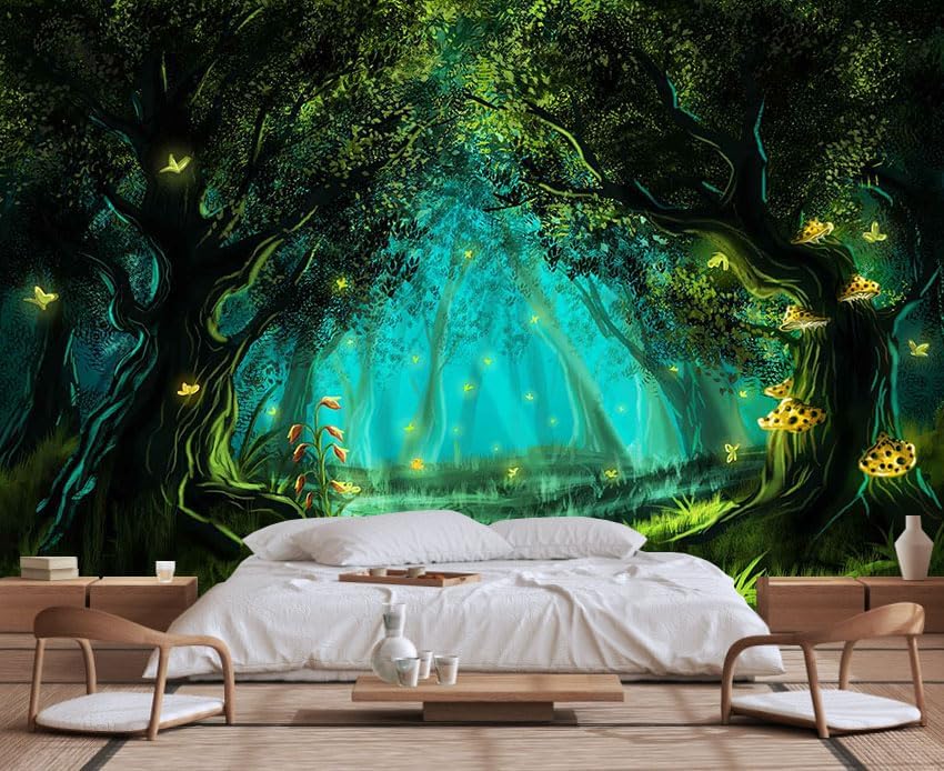 Fantasy Forest Wallpaper, Large Wall Background Mural for Living Room Sofa Background Wall Mural(Non-self-Adhesive)