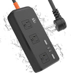 Outdoor Power Strip Weatherproof, IPX6 Waterproof Surge Protector with 3 AC Outlets and 2USB A&2USB C, 6FT Extension Cord, Wall Mountable for Indoor Outdoor, UL FCC Listed