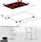 K&H 5 Burner 30 Inch Built-in Electric Stove Top Radiant Ceramic Cooktop Touch Control 240V 9000W CE30-8808NF