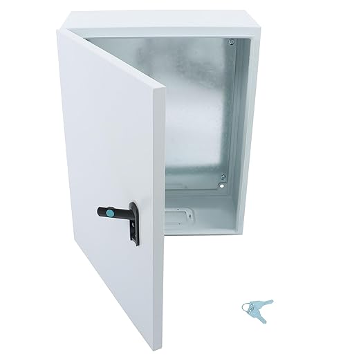 16 x 8 x 20 NEMA 4X Electrical Junction Box - Premium Steel Enclosure for Industrial Controls - Heavy Duty Outdoor Metal Cabinet with Dual-Key Lock - Fits Wiring, Connectors and Panels