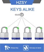 Padlocks Keyed Alike, Pack of 48, Laminated Steel Keyed Lock (1-9/16", 40mm), Padlocks with Same Key, Normal Shackle, for Toolbox, Locker & StorageUnit or More