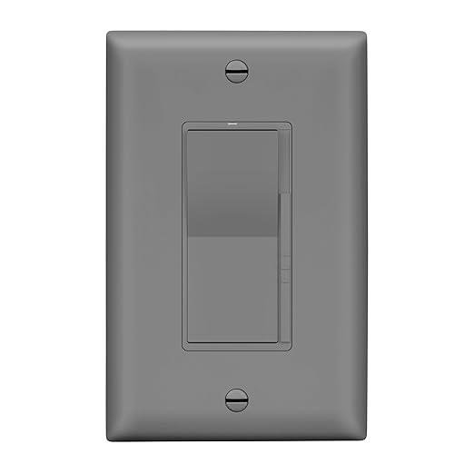 LIDER Dimmer Paddle Switch for Dimmable 300W LED/CFL Lights, 1-Pole or 3-Way, 120 V, Modern Upgrade, UL Listed, Wall Plate Included, Gray