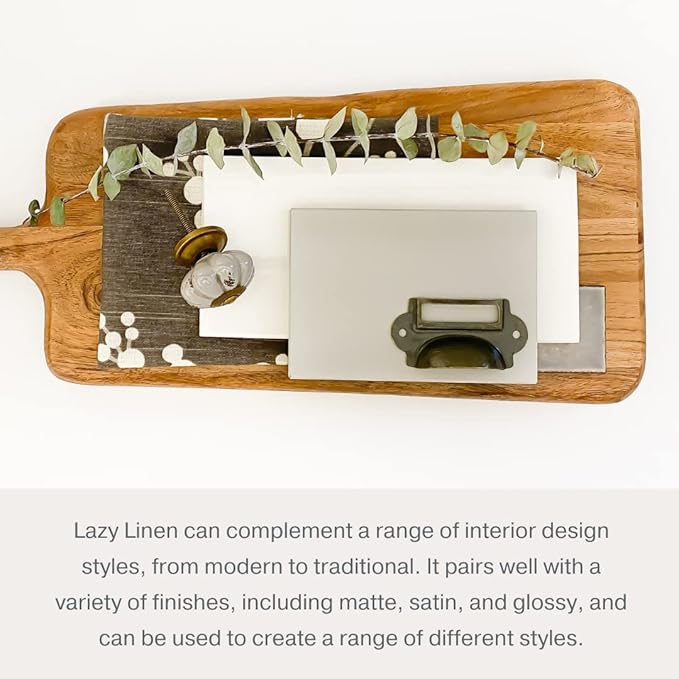 Country Chic All-in-One Chalk Paint for Furniture, Cabinets, Home Decor, Eco-Friendly, Matte Finish, Built-In Primer & Top Coat for Wood, Metal - Lazy Linen (Light Grey) - Pint 16 oz (475 ml)