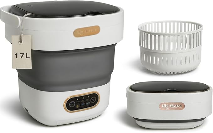 Portable Washing Machine, 17L/4 Gal, Foldable Mini Washing Machine, Mini Portable Washer, Easy To Use, Quiet and User Friendly, Great for Dorms Small Apartments Travelling