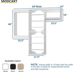Modular Closet, 84" Wide Organizer with Towers and Hanging, Wood Tower Storage for Walk-in Closets, Wall-Mounted Wardrobe Organizer Kit, White
