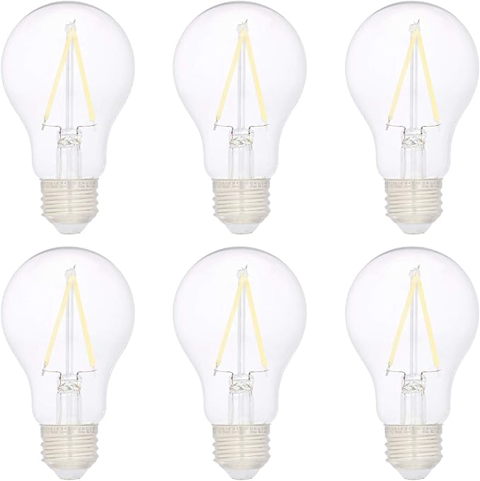 Amazon Basics A19 LED Light Bulbs 40 Watt Equivalent, Daylight White(5000K), Energy Efficient 3.5W, Non-Dimmable, 10,000 Hour Lifetime, 6 Count (Pack of 1)