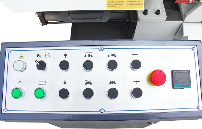 KAKA Industrial Double Column Band Saw 11 Inch Capacity Hydraulic Downfeed Variable Speed Automatic Horizontal Bandsaw for Metal Cutting 220V 3PH TBK-11B