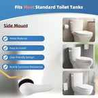 iFealClear Universal Metal Toilet Tank Flush Lever Replacement, Side/Angle Mount Toilet Handle Replacement Kit, Solid Brass Toilet Trip Lever Fits Most Toilets, Stainless Steel Chain, White