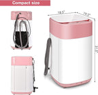 COSTWAY Portable Washing Machine, 8 Lbs Capacity, Built-in Drain Pump, Compact Laundry Washer with 6 Programs, 6 Water Levels, Child Lock, Full-Automatic washer for RV, Dorm, Apartment, Pink