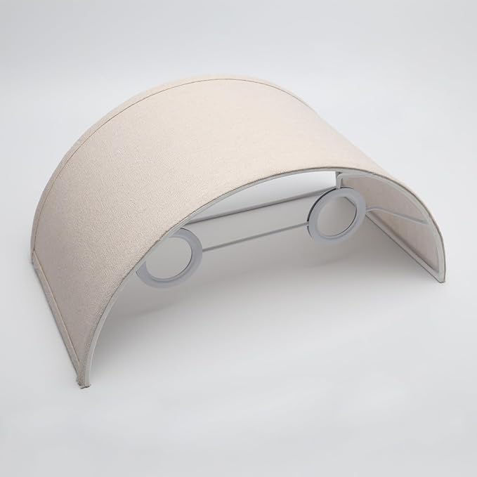 Yosoan 2-Light Double Lamp Semicircle Fabric Shades, Linen Fabric Lampshade 2 Bulbs for Wall Sconce Lamp Replacement for Stairwell Bedside Hallway Home Decor(Linen)