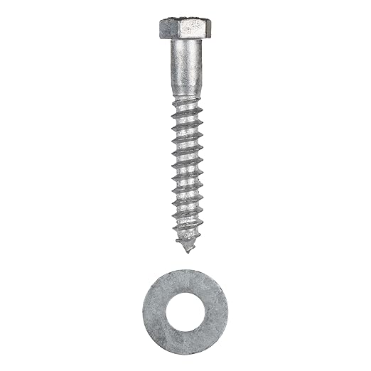 3/8 x 2-1/2 (50 Pack) Lag Screw Kit, 50 Screws and 50 washers, Hot Dip Galvanized, Meets ASME B18.2.1 Industrial/Commercial Grade by Makers Bolt