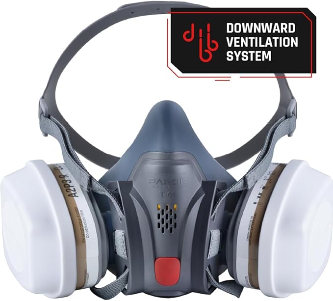 Parcil Distribution Full Face Respirator Mask with Filters – Durable Full Face Respirator Gas Mask, Bayonet Filter Compatible