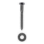 5/16 x 3 (50 Pack) Lag Screw Kit, 50 Screws and 50 Washers, Ceramic Black Ruspert Coating for Exterior Use, Meets ASTM A307 and ASME B18.2.1, Industrial/Commerical Grade by Makers Bolt