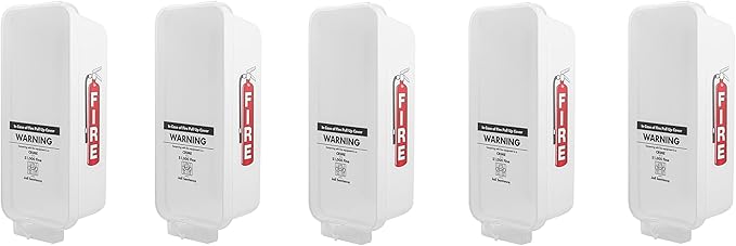 PRO&Family Fire Extinguisher Cabinet (5, White with Clear Pull-Cover, 10 lb)