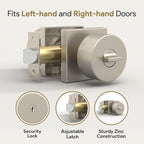 Mega Handles SUANA Entrance Door Knob for Entrance, Bedroom and Bathroom, Reversible Heavy Duty Design Door Knobs, Fits All Standard Door Sizes, Screws Included - Satin Nickel (1 Pack)