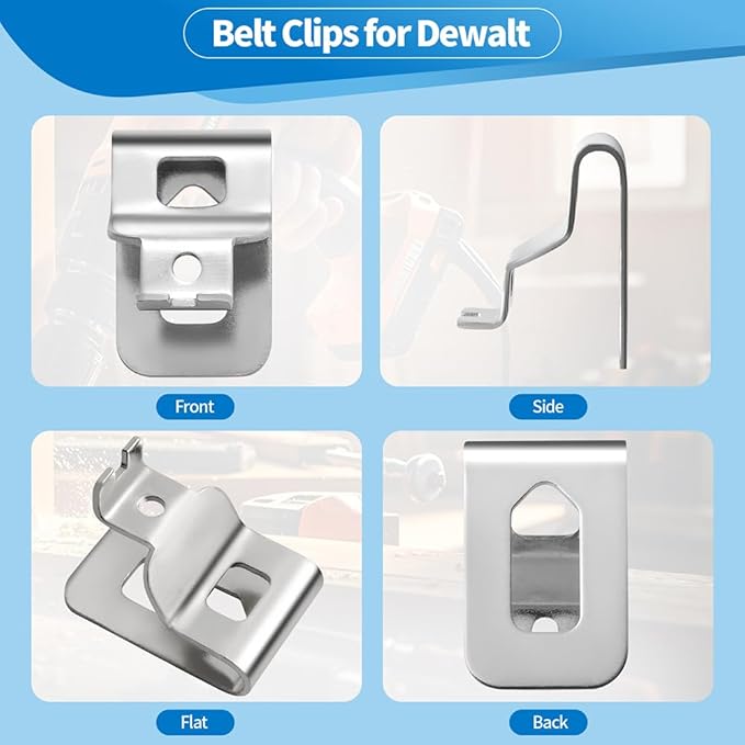 4PCS Belt Clips for Dewalt, Premium 304 Stainless Steel Replacement Clip, with Screws, for Dewalt DCD7771 Compatible with 20V Power Tools for N268241 N086039 DCD980 DCD985 DCD980L2 DCD985L2