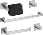 TURS 5-Piece Bathroom Hardware Set Brushed Nickel Towel Bar Set Bath Towel Holder Sets Hand Towel Holder 2 Towel Hooks, SUS 304 Stainless Steel, Q7BR-P5