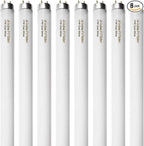 8 Pack 24 inch F17T8/841 17 Watts Light Bulb, 2 Foot Straight Fluorescent Tube T8 Tube Light, 4100K Cool White 1400 Lumen G13 Medium Bi-Pin Cap 8 Count