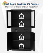 GarveeHome 72" Metal Storage Cabinet with Drawers Locking Doors & 2 Drawers,Heavy Duty Rolling Garage Organizer with 3 Adjustable Shelves