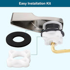 Hygie Rinse Front Mount Metal Toilet Handle Replacement Kit Compatible with American Standard/Mansfield/Gerber/TOTO/Kohler Toilet, Toilet Tank Flusher Lever with Flapper Chain, Brushed Nickel