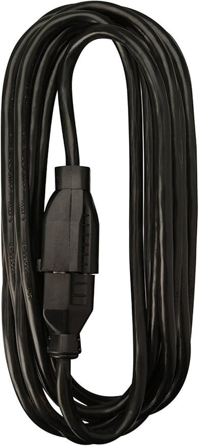 Woods Light Duty Extension Cord - Indoor Power Solution for Office & Household Use - SJTW Extension Cord - 16 Gauge - 3 Conductor - 25 Feet - Black