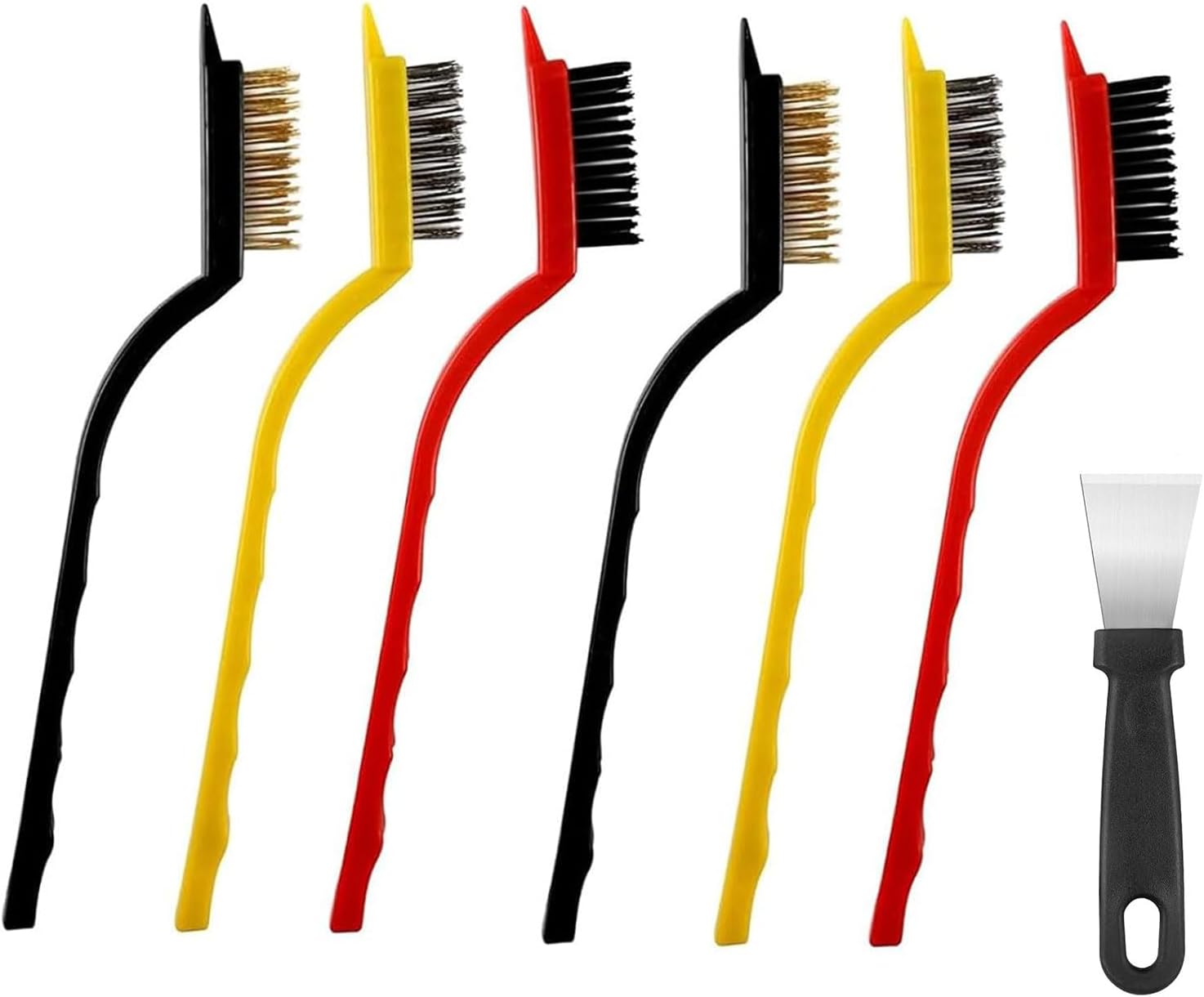 Crevice Cleaning Brush, Crevice Cleaning Brushes for Household Use, Hard Bristle Crevice Cleaning Brush, for Kitchen, Faucets, Grout, Bathroom, Corners (Multicolored, 7 Pack)