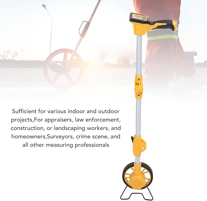 Measuring Wheel, Foldable Imperial Metric Distance Measuring Wheel with Large Backlit Digital Display, Measure in Feet, Inches, Meters, with Carrying Bag