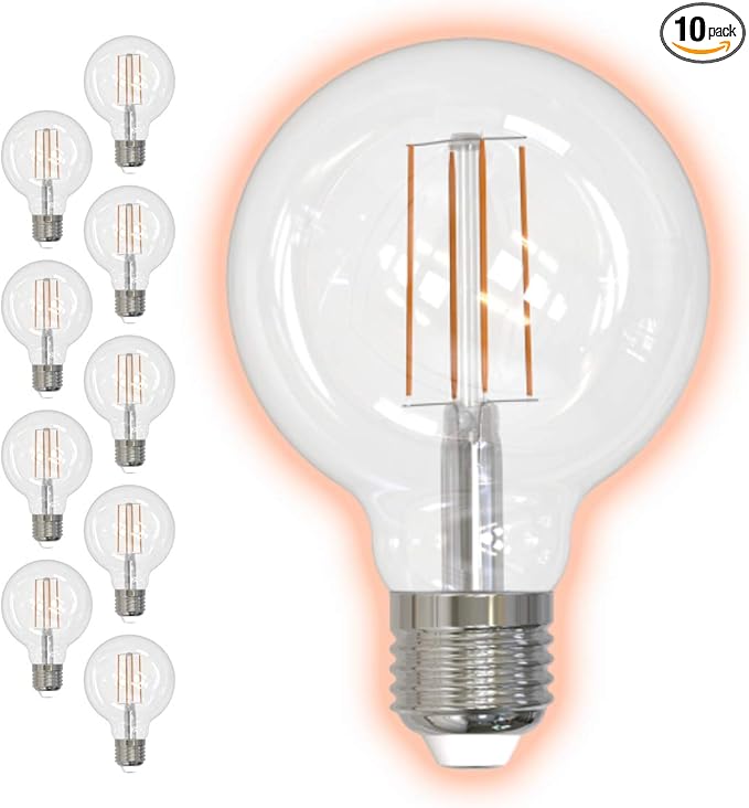 GoodBulb 7 Watt Nostalgic G25 Light Bulbs LED Restaurant Bulb with E26 Medium Base 2700K Warm White 800 Lumens Restaurant Light Bulbs 10 Pack