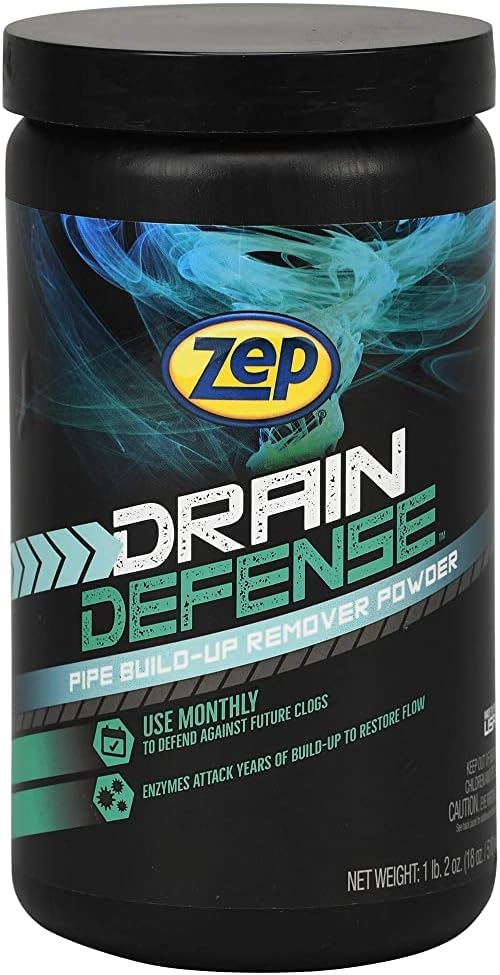 Zep Drain Defense Enzymatic Cleaner Powder - 18 oz (Case of 2) ZDC16 - Safe for Pipes and Septic Systems