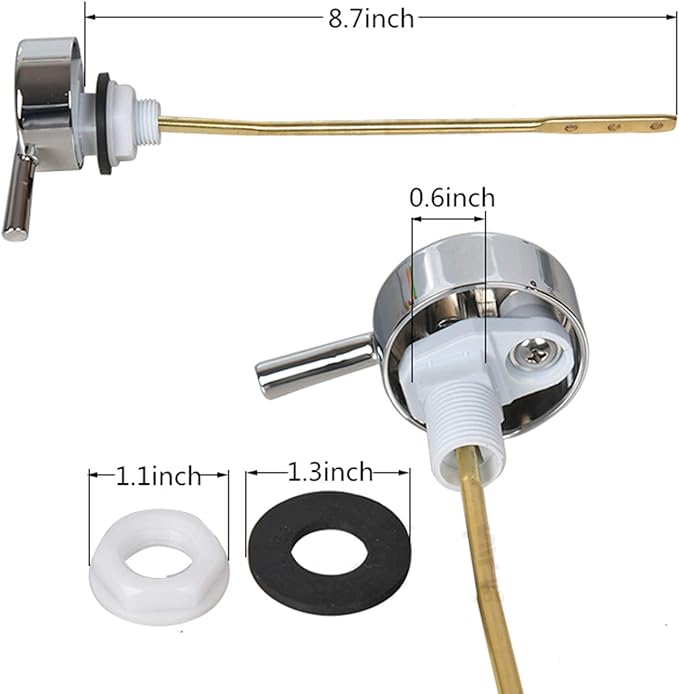 Universal Side Mount Toilet Flush Lever Replacement - Chrome Finish - Compatible with Duravit 0074831000;Caro,Happy D