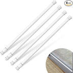 4 Pcs Window Security Bars, Adjustable Sliding Glass Door Bar Sliding Door Security Bar Window Safety Lock Bar with Rubber Tips for Children Home, Extends from 15.8-27.6 Inch, White