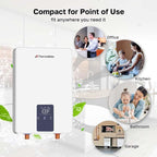 Mini Tankless Water Heater Electric 110V ~ 120V for Sink, ThermoMate 4.5kW 37.5A at 120V Small Point of Use Water Heater CSA Approved, Must HardWird Requiring 10AWG Wire