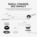 Qualihome White Toilet Tank Flush Lever Handle, Universal Front Mount with Nut Lock, Fits Most Toilets