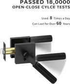 Asidrama 6 Pack Black Privacy Door Handles, Door Lever with Door Knobs Indoor for Bedroom or Bathroom, Heavy Duty Door Handles Interior with Locks for Left Right Sided Doors