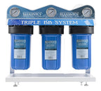 Bluonics Whole House Water Purifier - 3 Stage Filter System for Rust, Iron, Sand, Dirt, Sediment, Bad Taste/Odor Reduction