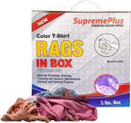 Premium Color Knit Cleaning Rags (5 lbs. Compressed Box) – Shop Rags Bulk for Workshops, Mechanics, Painters, and Home Use, Multipurpose Cotton T-Shirt Rags