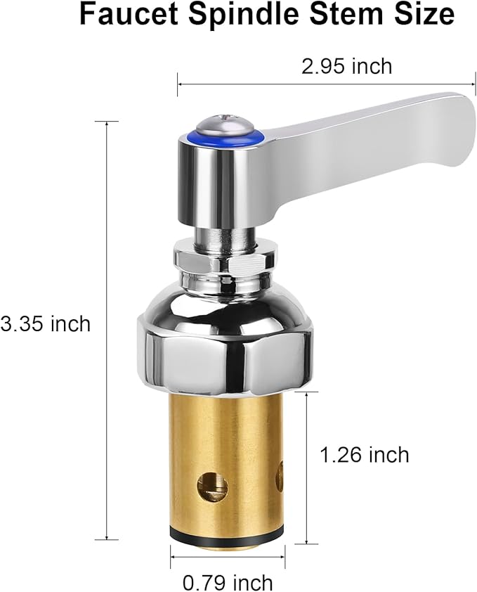 COOLWEST Hot and Cold Handle Stem Assembly for T&S Brass Faucets - Compatible with 002713-40 002714-40 Spindle Assembly Cartridge for Eterna Valve Replacement Part