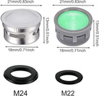 Faucet Aerator with Gasket Flow Restrictor Insert Bathroom Faucet Aerator Replacement Parts 10 pcs Stainless Steel (2.2 GPM) and 10 pcs Green (1.5 GPM)