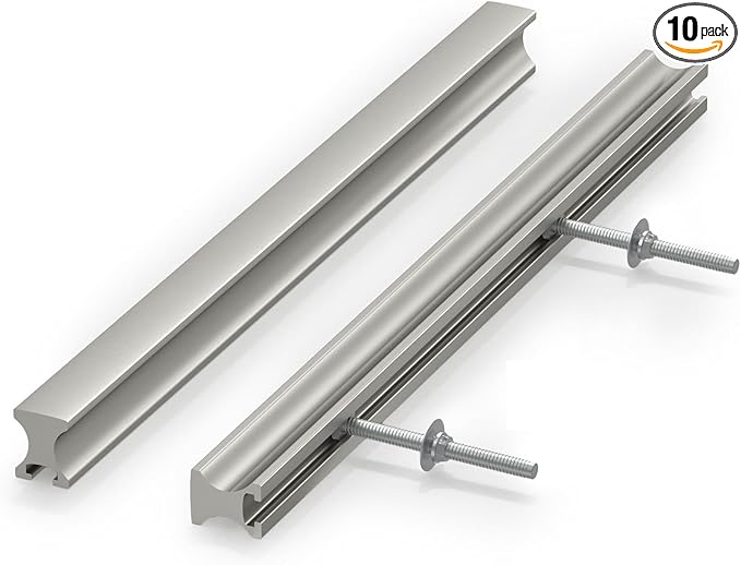 homdiy 10 Pack Adjustable Brushed Nickel Cabinet Pulls 2" to 8.8" (51-224mm) Adjustable Hole Distance Drawer Pulls