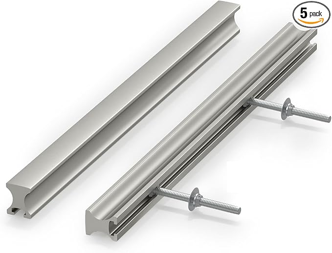 homdiy 5 Pack Adjustable Brushed Nickel Cabinet Pulls 2" to 8.8" (51-224mm) Adjustable Hole Distance Drawer Pulls