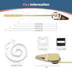 Polished Gold Universal Toilet Handle Replacement, Front Mount Toilet Flush Compatible with American Standard/Mansfield/TOTO/Kohler Toilets, Brass Toilet Trip Lever, Stainless Steel Flapper Chain